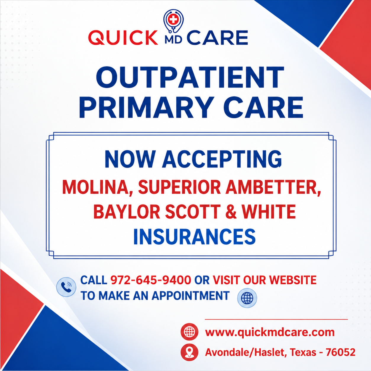 primary and pediatric care center accepting insurances at Avondale/Haslet