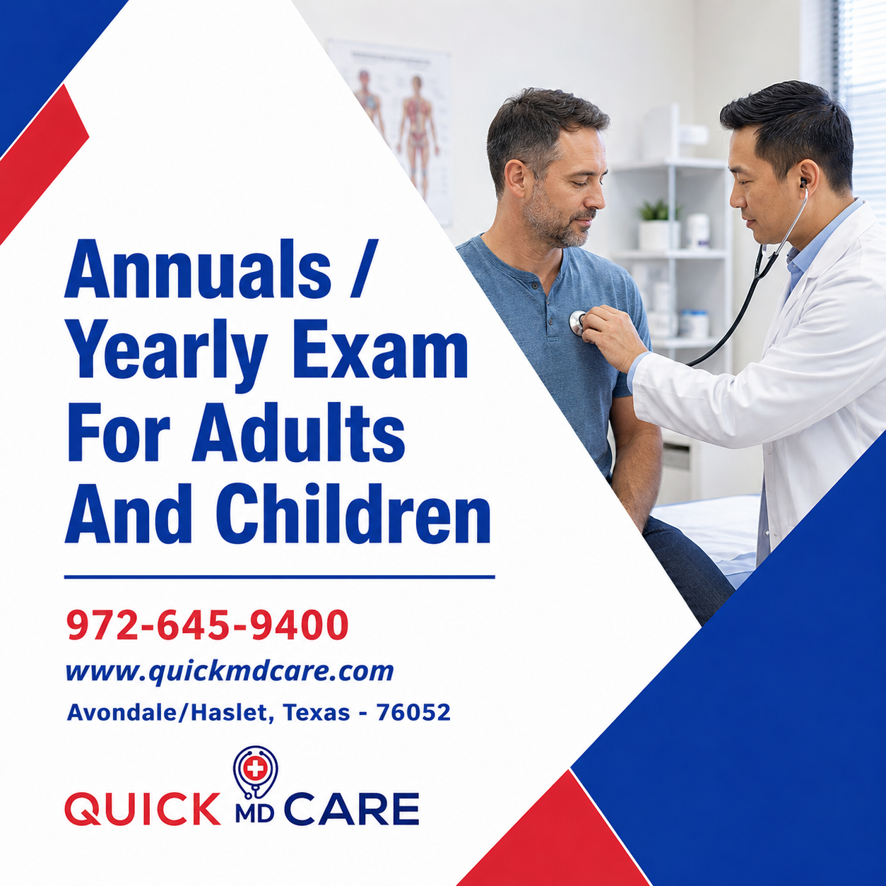 annual physicals for primary and pediatric care in Avondale/Haslet for adults and families